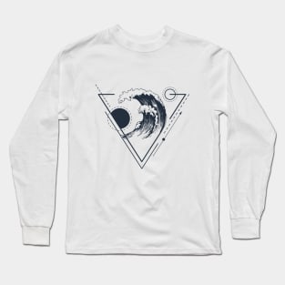 Waves. Trendy Creative Illustration. Geometric Style Long Sleeve T-Shirt